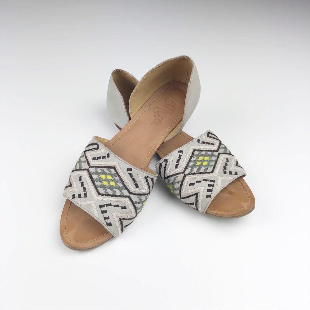 Latigo for Anthropologie, Embroidered flat sz 7.5